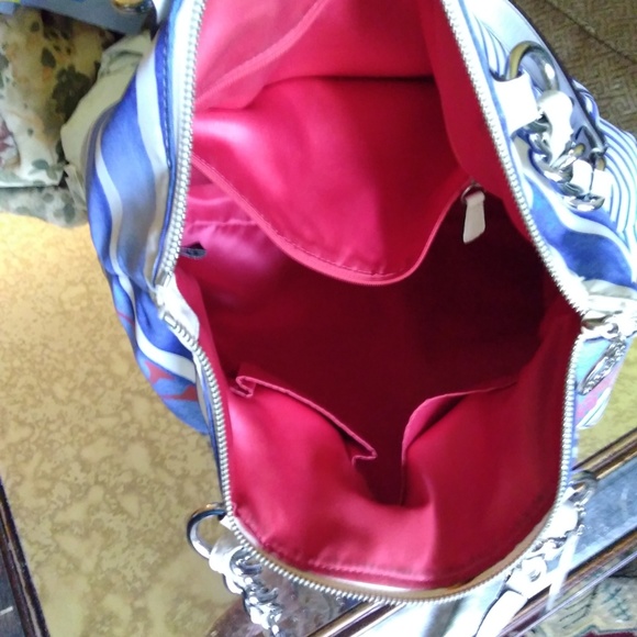 $398 Coach Signature Poppy Sequin Nautical Stripe - Picture 4 of 8